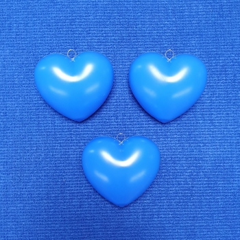 3 Stück blaue Herzen zum Aufhängen und Dekorieren