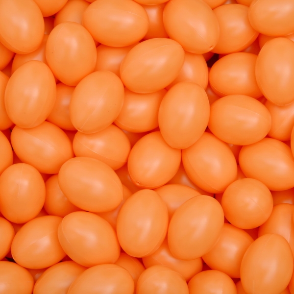 24 Ostereier aus Kunststoff Apricot 60mm