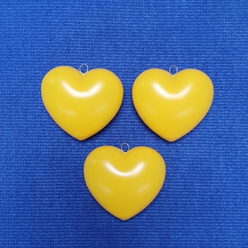 3 Stück gelbe Herzen zum Aufhängen und Dekorieren