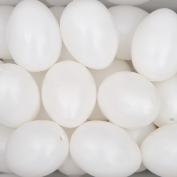 24 Stück weiße Ostereier(Taubeneigröße) aus Kunststoff 45mm
