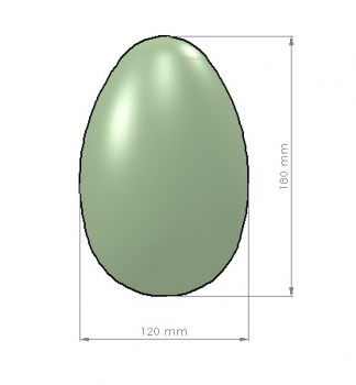 XL- Osterei aus weißem Kunststoff mit Hals 180mm