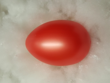 großes Osterei 14cm; rot/perlmutfarbig  glänzend