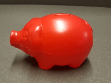 Sparschwein klein, rot  Größe 17x10cm