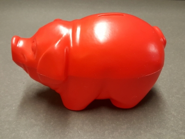 Sparschwein groß, rot  Größe 24x13cm