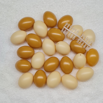 24 Stück Ostereier in beige-brauner Farbmischung