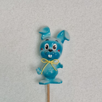 Hase "Bunny" blau - lustige Dekofigur für Gestecke