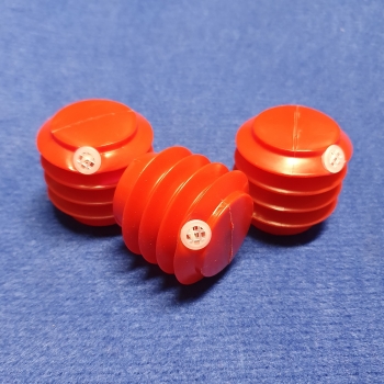 3 Stück Druckstimmen / Quitschstimmen / Hupenstimmen / Hupenbalg rot Ø 4,6cm