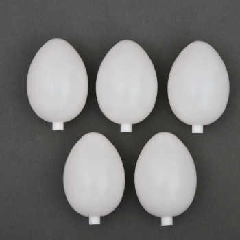 5 weiße Ostereier 12cm mit Hals aus Kunststoff