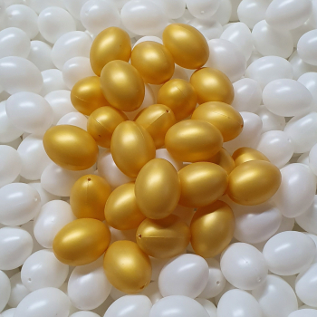 24 Stück Ostereier aus Kunststoff Gold 60mm