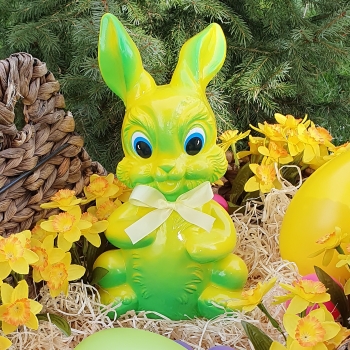 Lustiger Hase zur Dekoration und zum Befüllen 27cm hoch aus Kunststoff