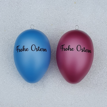 Ostereier im Set "Hasenpaar / Frohe Ostern" - blau und fuchsia