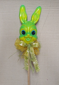 Deko-Hasenstecker grün-gelb Höhe 50cm
