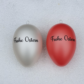 Ostereier im Set "Hund / Frohe Ostern" - lachs und perlweis