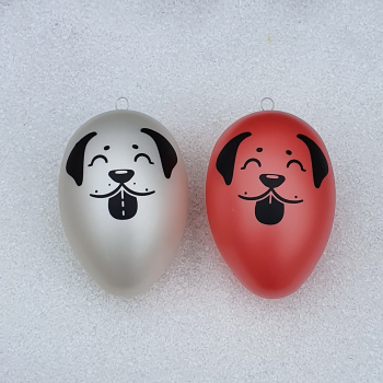 Ostereier im Set "Hund / Frohe Ostern" - lachs und perlweis
