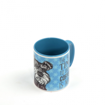 Tasse Two Tone - blau Motiv "Schnauzer"