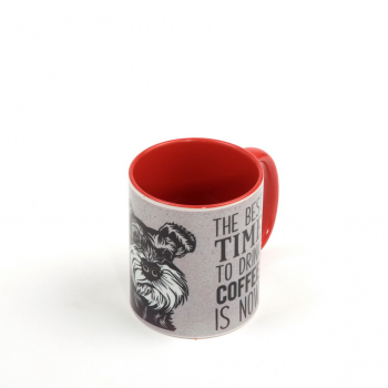 Tasse Two Tone - rot Motiv "Schnauzer"