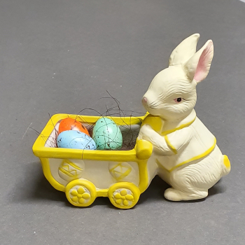 Keramikfigur – Hase mit Wagen