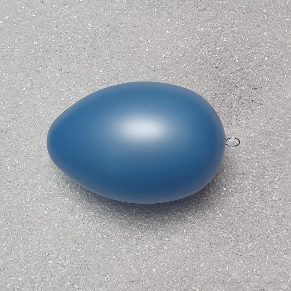 großes Osterei 14cm; hellblau/perlmutfarbig  glänzend