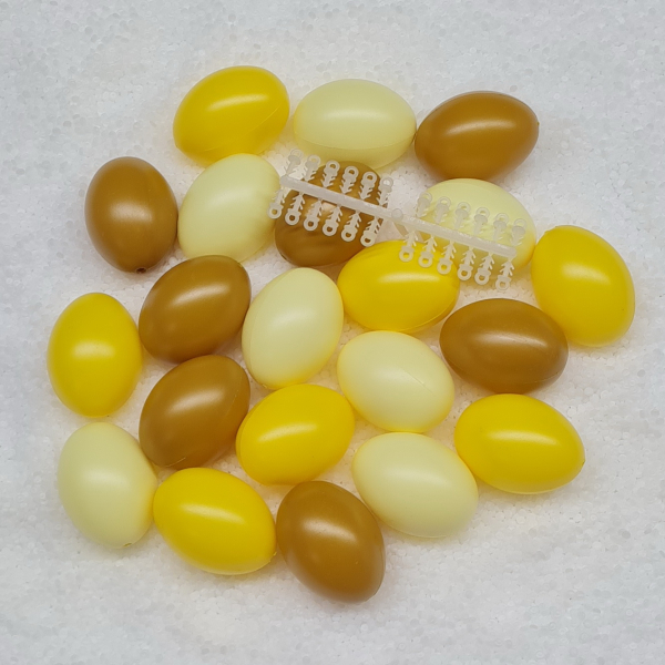 24 Stück Ostereier in curry-gelber Farbmischung