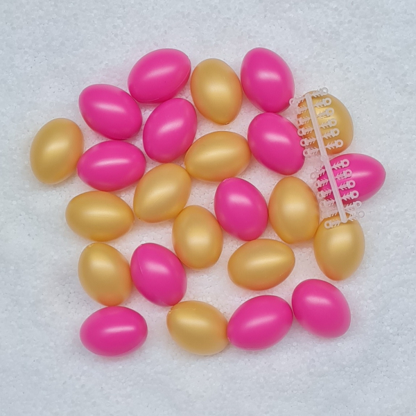 24 Stück Ostereier in pink-goldner Farbmischung